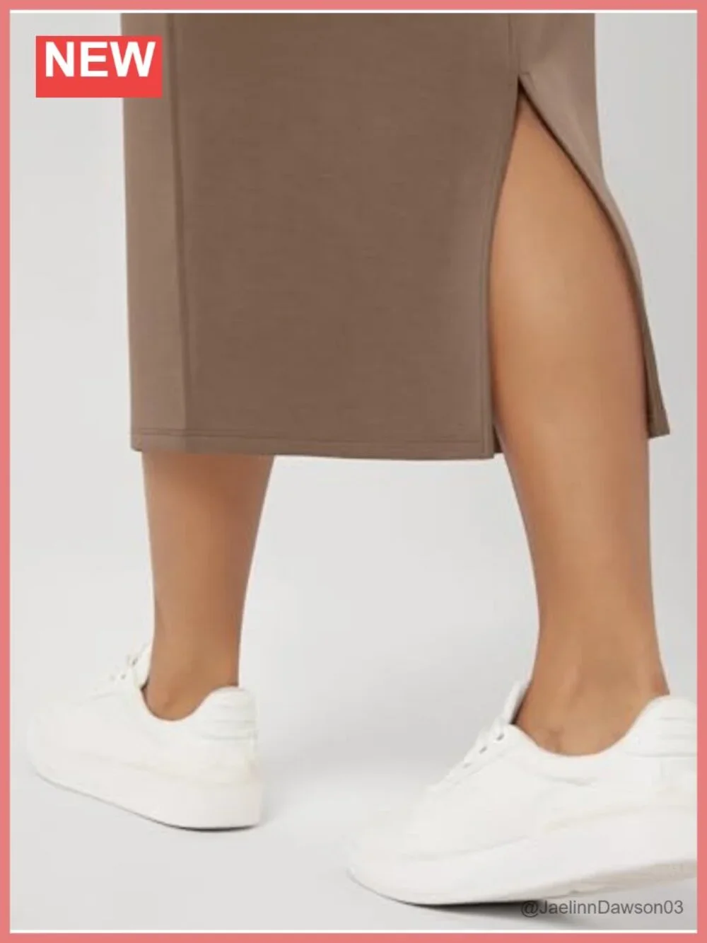 Women's High Waist Midi Pencil Skirt Back Slit Side Pockets Modal Blend